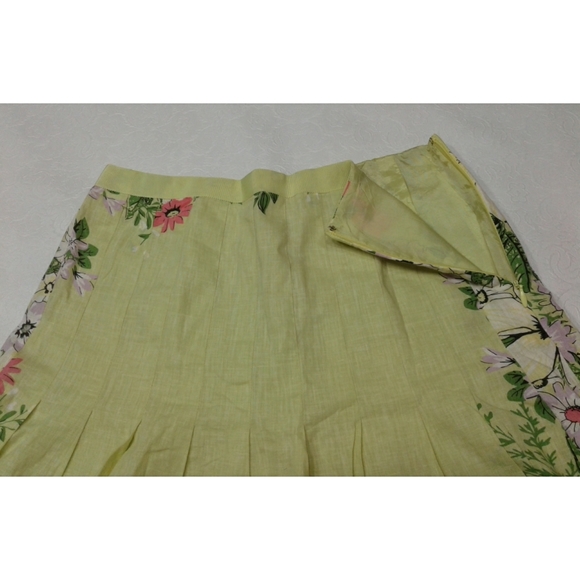 ANN TAYLOR LOFT green floral shell skirt size 4 P - Picture 4 of 10